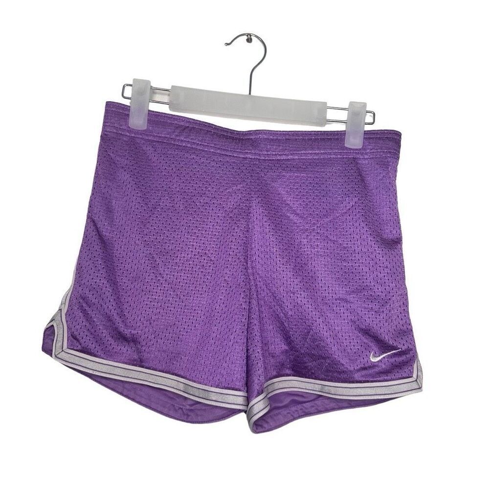 Nike Dri-Fit Mesh Perforated Elastic Waist Retro Athletic Shorts Purple Medium